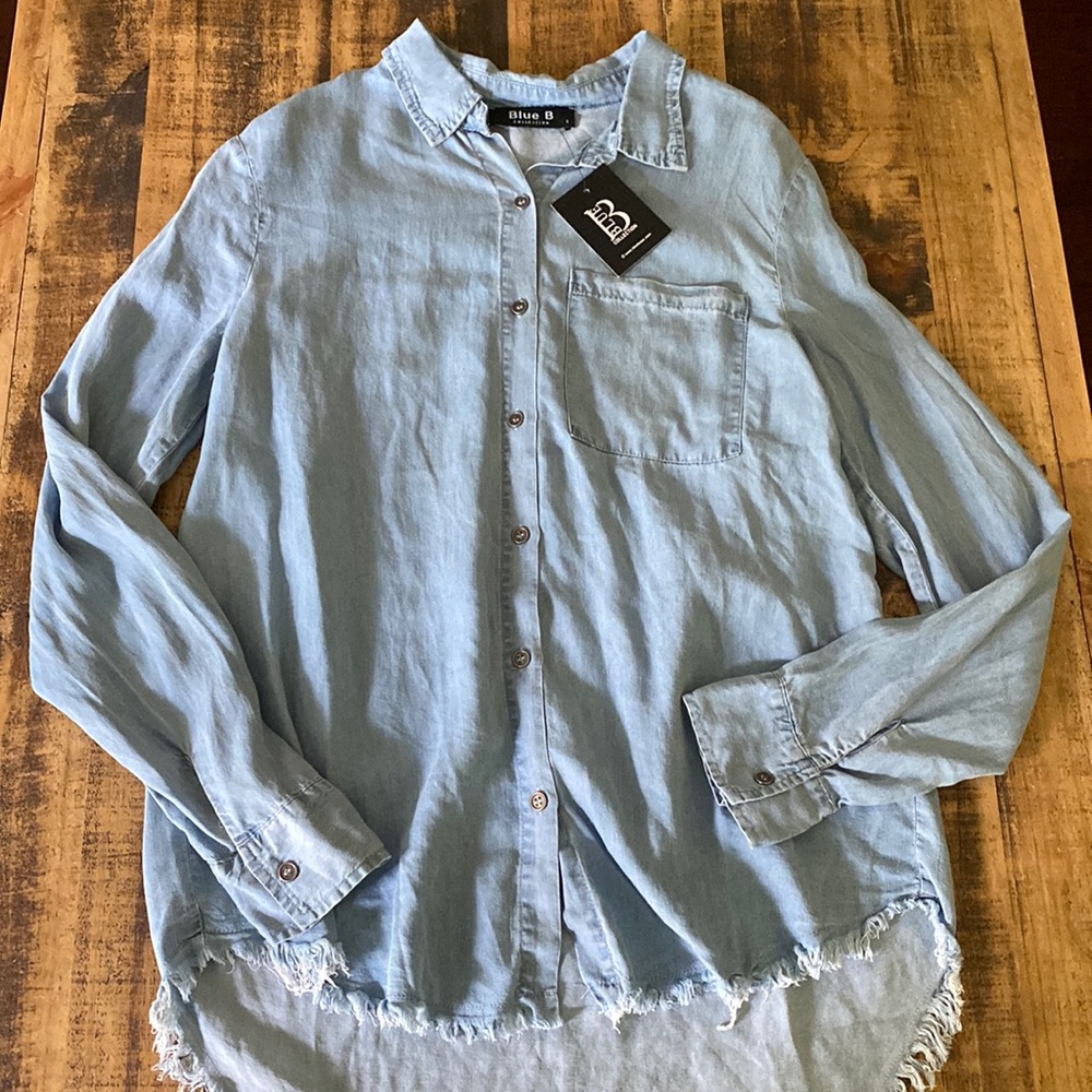 NWT Blue B Collection Button Down, size S